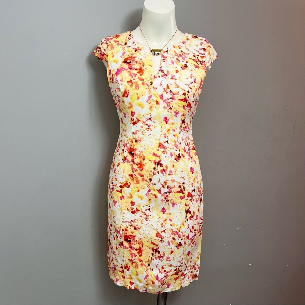 CALVIN KLEIN CAP SLEEVE SHEATH DRESS sz 2 - Picture 3 of 16